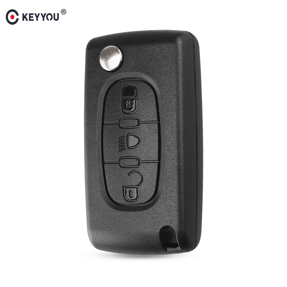 KEYYOU Key Case For Citroen C2 C3 C4 C5 C6 C8 XSARA 3 Buttons Flip Folding Remote Fob Car Key Shell Cover VA2/HU83 Blade