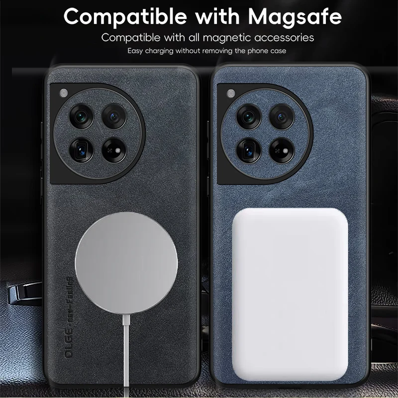 Magnetic Retro Leather Soft Case For OnePlus 12 11 13 OnePlus12 OnePlus11 5G Wireless Charging Phone Case Cover