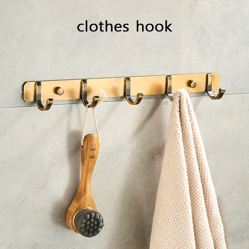Antieke Badkamer Hardware Set Muur-Gemonteerde Handdoekrek Toiletborstel Rek Föhn Rek Zeepbakje Douche Hoekrek Accessoires: Light Grey