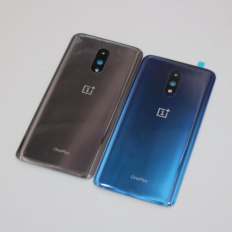 100%  originale oneplus 7 bakre batteridekseldør bakglass ett pluss 7 kabinett 1+ 7t p7819 med kameralinse + logo
