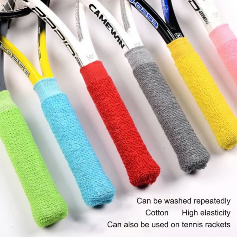 Badminton Racket Grip Cover Elastische Anti-Slip Wasbare Zweet Absorptie Handdoek Wrap Voor Tennis Vissen Dubbele Wateropname