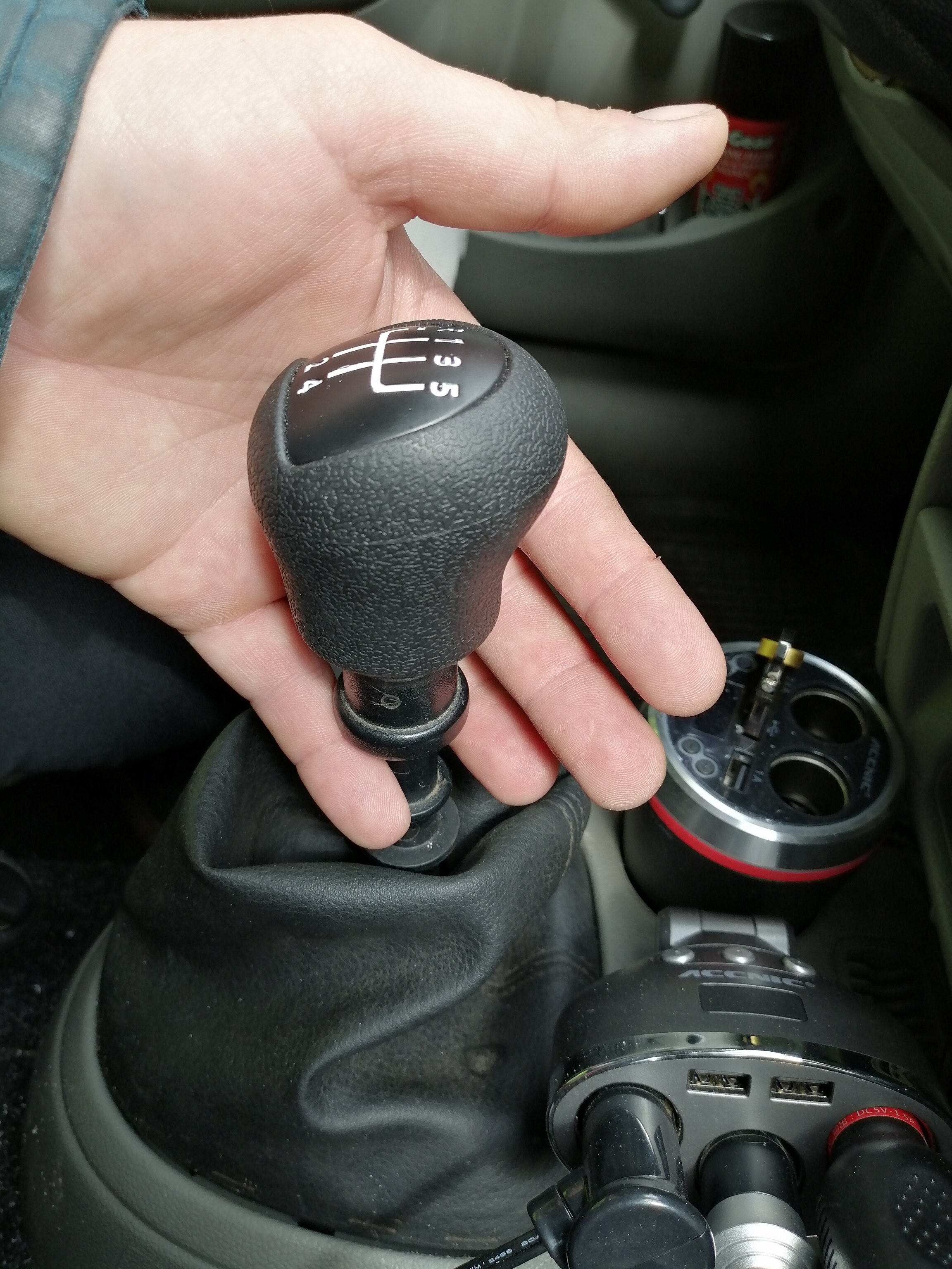 Car 5 Speed Gear Lever Stick Shift Knob Durable Rubber Gear Shifter Knob Head Black For Renault Clio Kangoo 2006 2007