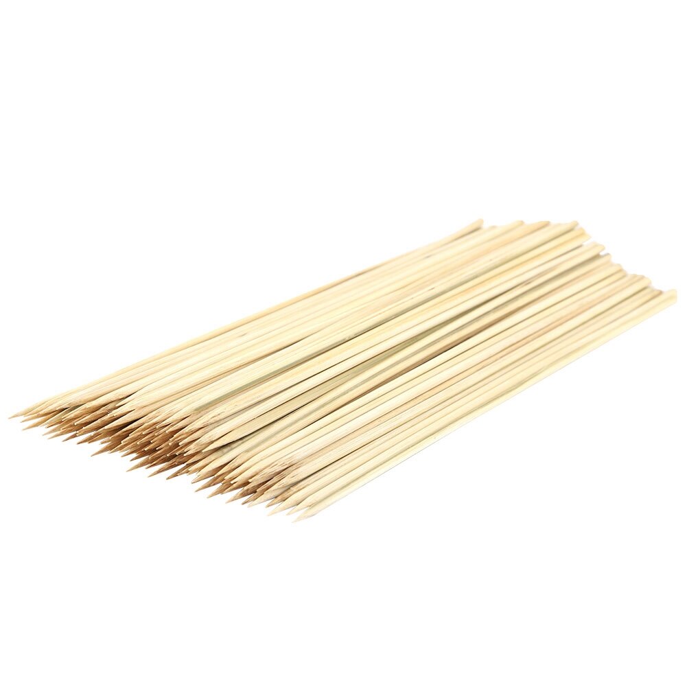 100 stuks Wegwerp Bamboe Outdoor Picknick Barbecue BBQ Grillen Vork Sticks Spiesjes Keuken Gereedschap