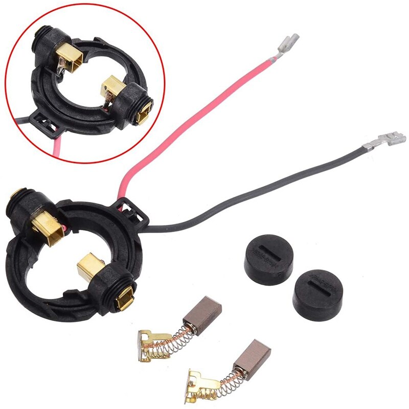 1 paire de balais de carbone + support + capuchon de remplacement, pour HITACHI 328202 334696 G18DSL G18DL G14DSL G14DL