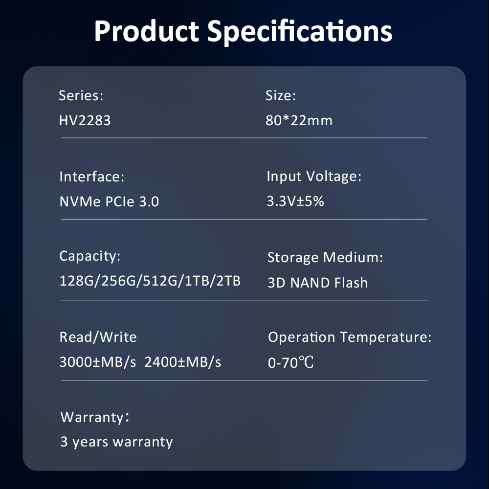 HUADISK NVMe SSD M.2 2280 512GB 1TB PCIe3.0 2TB 256GB 128GB Interne harde schijven NVMe PCIe Gen3.0x4 SSD voor laptop Desktop PC