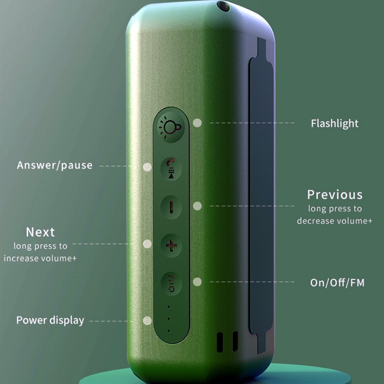 Multifunctional Wireless Portable Bluetooth Speaker Subwoofer Column For PC Computer Speakers Music Center with Flashlight FM TF
