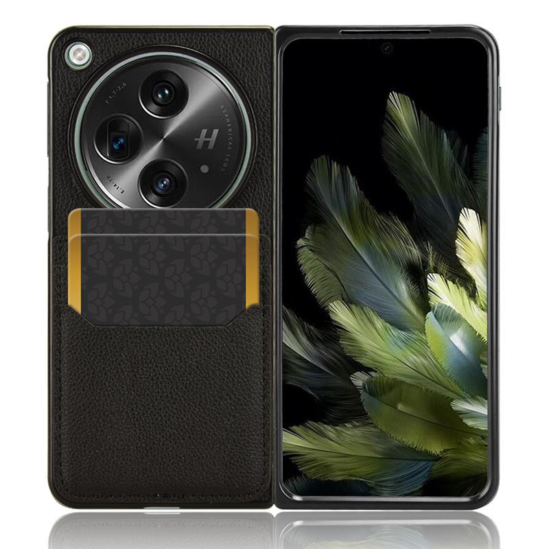 Ultracienkie etui ze skóry PU dla Oneplus otwarty Obudowa z uchwytem na kartę Kieszonkowe etui dla jeden plus otwarty ochronny Obudowa pokrywa: czarny