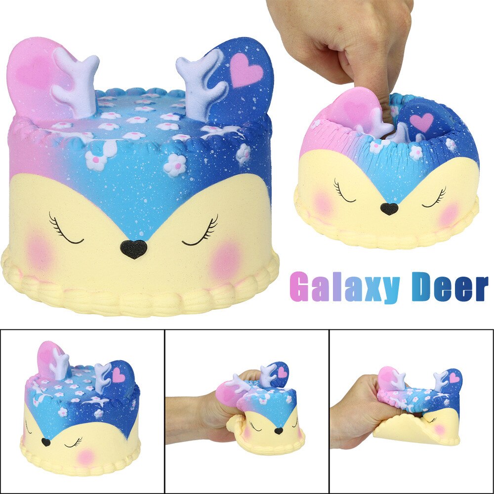 Galaxy Jumbo Deer Cake Slow Rising Scented Squeeze Stress Relief Toy Collection Kawaii Decorative Ornaments Игрушки