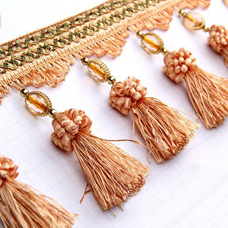 Kristal Kralen Gordijn Kant Luxe Woondecoratie Aardbei Kristal Fringe Trim DIY Tafelkleed Bruiloft Decoratie Accessoires: Antiek Messing