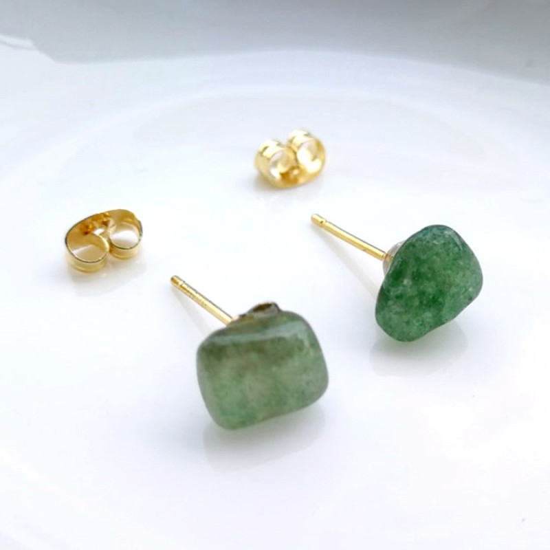Naturlig ametyst ru sten øreringe enkle og #39 kvinders øreringe øreringe krystal blomster smykker avanceret luksus: Jeg
