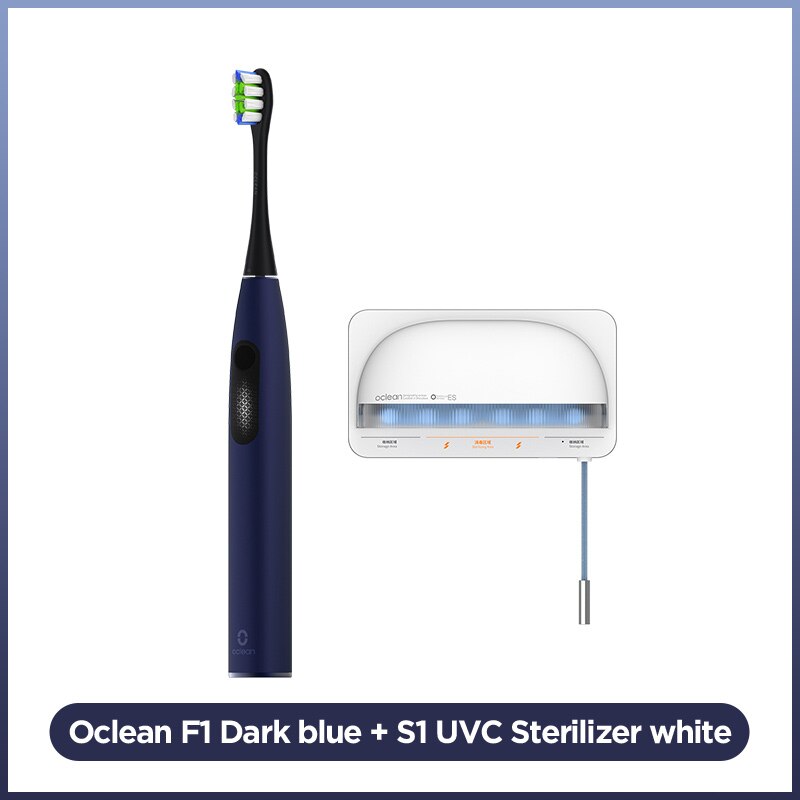Oclean F1 Sonic Elektrische Tandenborstel Usb Snel Opladen 30 Dagen Batterij Leven Volwassen Ultra Sonic Tandenborstel Met 3 Schoonmaken modi: D blue n Sterilizer