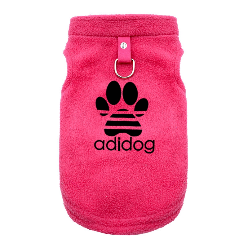 Soft Fleece Dog Clothes for Small Dogs Pull Ring Spring Autumn Winter Warm Pet Pullover French Bulldog Jacket Pug Coats: S / PURPLE