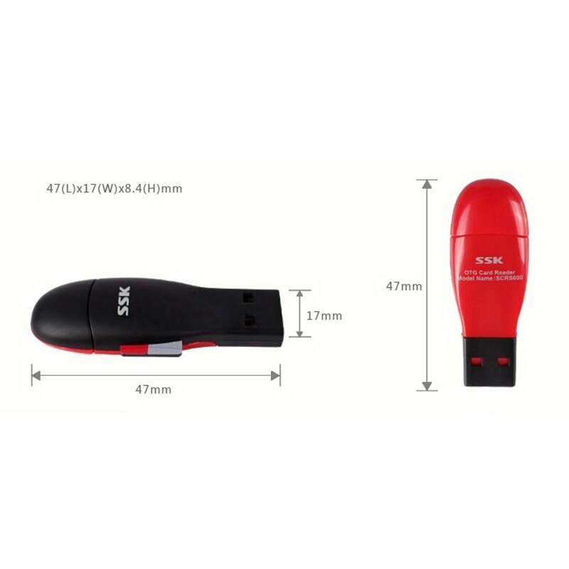 Ssk scr- 600 kartenleser, plug-and-play, dedizierter otg-kartenleser mit 180 mbit/s usb-anschluss, 2.0 microsd- und tf-kartenleser für android
