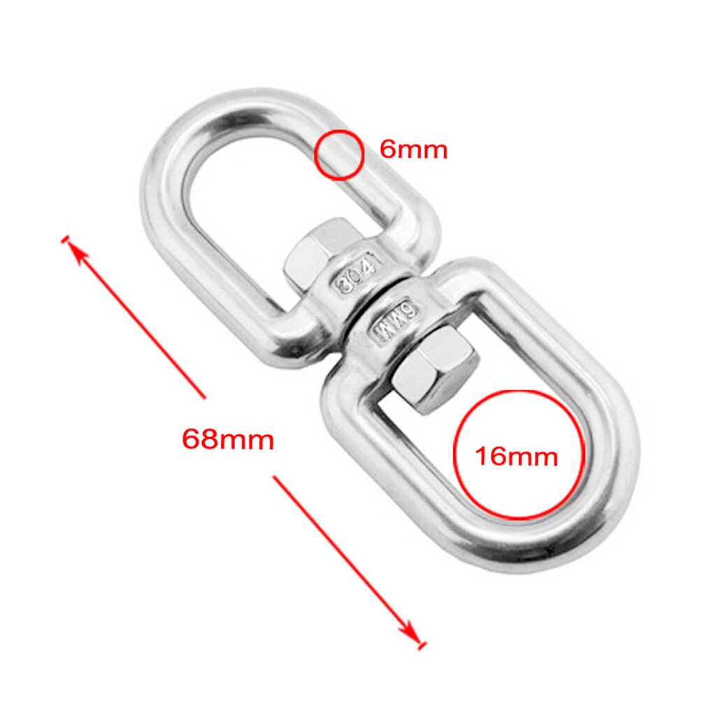 Stainless Steel Swivel Double Loops Hook Connector Two Ended Ring Link