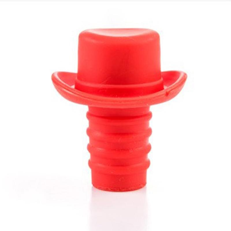 Bouchon de vin chapeau formel bière Soda bouchon de bouteille en liège couvercle drôle bouchon de bouteille Silicone cuisine barre fournitures barre outils: Rouge