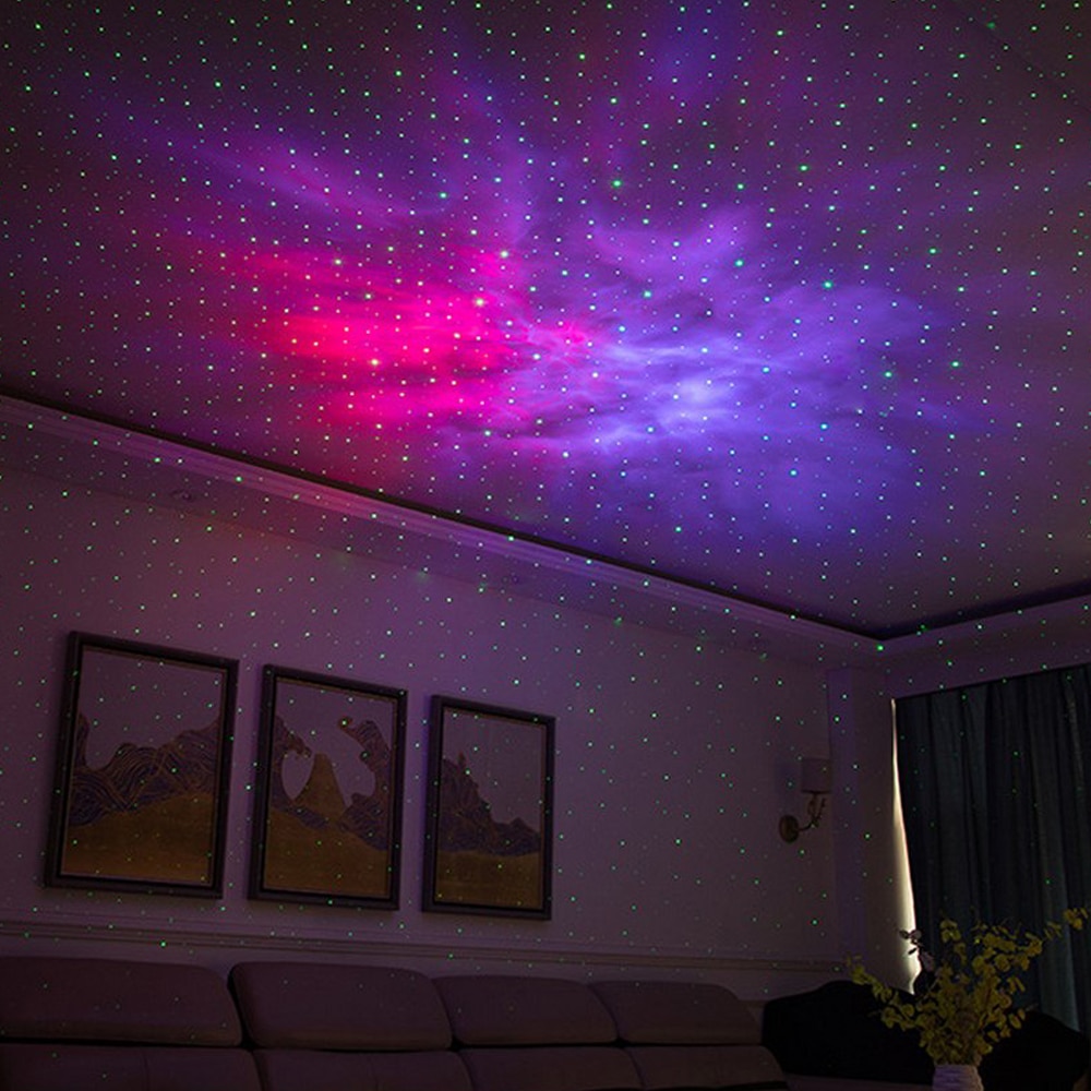 Galaxy projektor lampe bluetooth højttaler nat lys roterende stjernehimmel projektor fjernbetjening nat lamper børn soveværelse stjerne