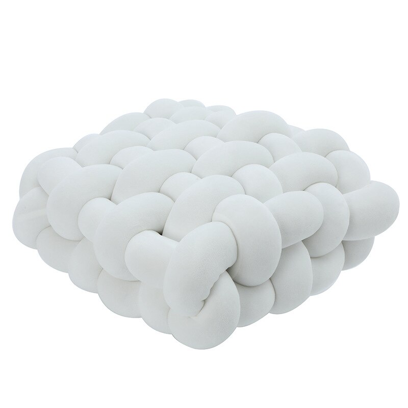Styl skandynawski Solid Color Square dzianiny Sofa dekoracyjna poduszki miękkie oddychające pluszowe Tatami materac Butt klocki Home Decor: white / 40x45x12cm
