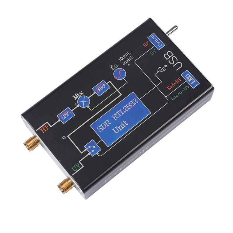 100Khz-1.7Ghz Vhf Uhf Volledige Band Rtl. Sdr + Upconverter Sdr Usb Tuner Ontvanger Nfm Fm Dsb Lsb Cw