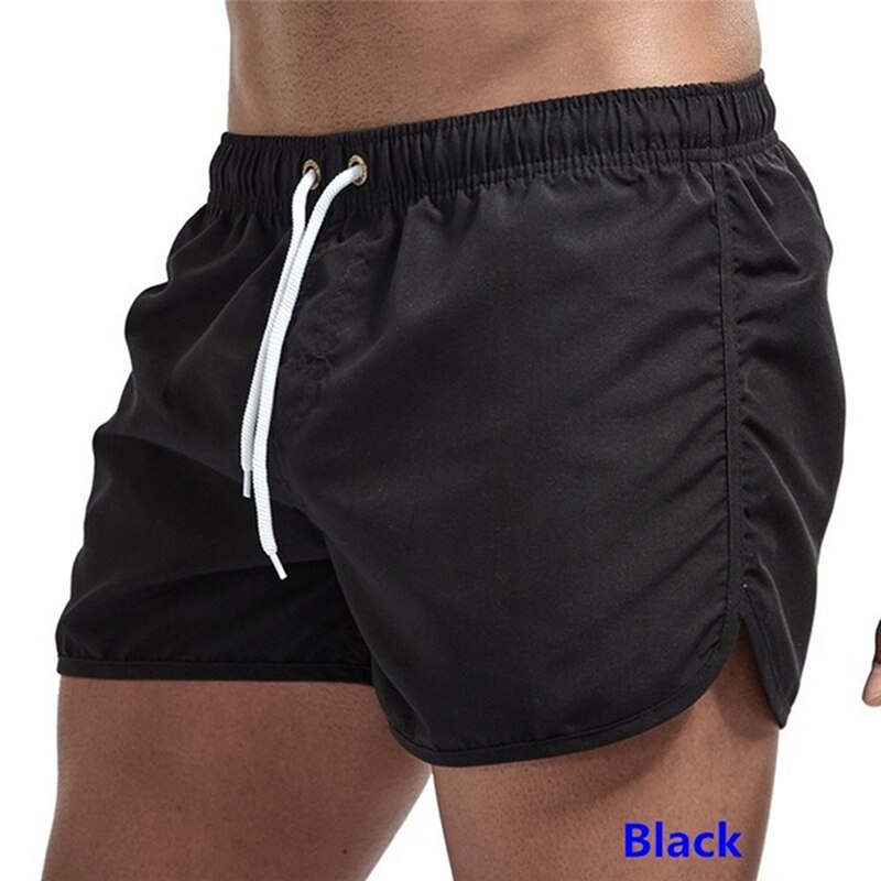 Short homme Maison Plage Shorts de Sport Maison Glissant Mince Pantalon trois-quarts Décontracté Fitness Musculation Jogging Homme Short: black / M