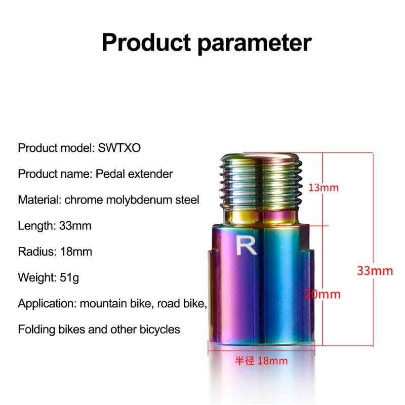 Fiets Pedaal Extender Extension Mtb Pedaal As Extender Accessoires Chroom-molybdeen Staal Lager Extender Fietsonderdelen