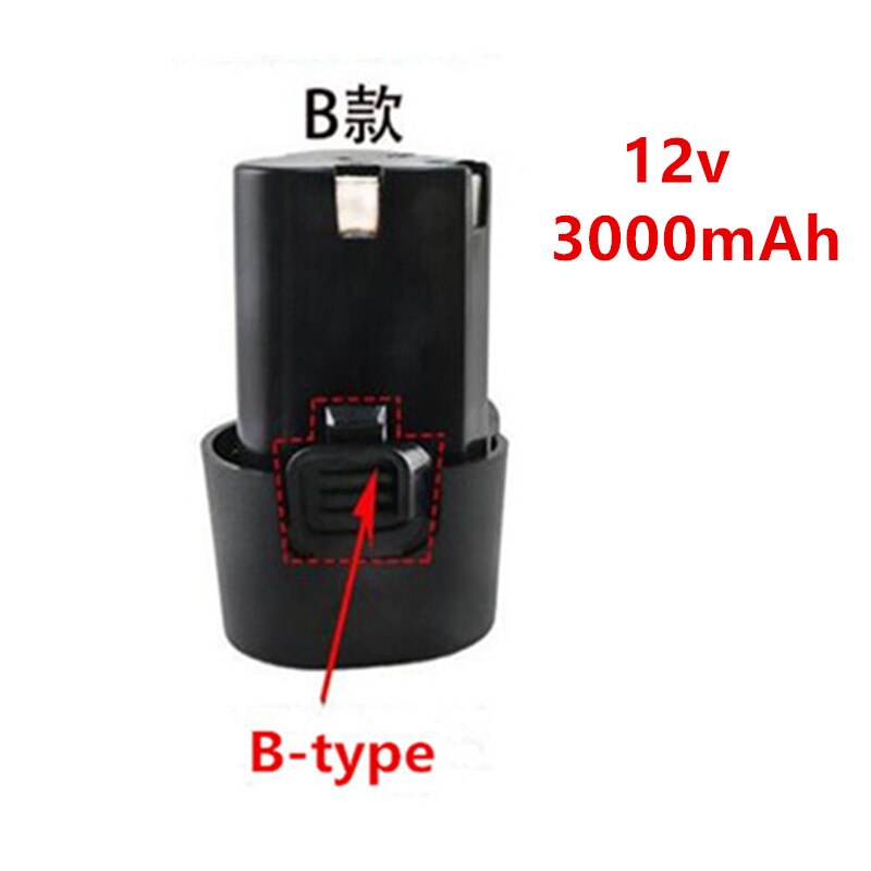 25v 21v 16.8v 12v 18650 lithium li-ion batteri til trådløs skruetrækker elektrisk boremaskine batteri værktøj oplader batteri 3.7v: 12v 3000 mah b