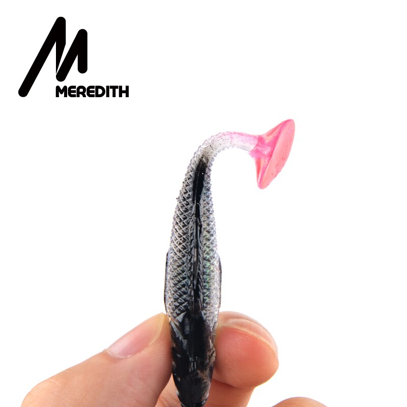 MEREDITH petit poisson DD 70mm 100mm leurres de pêche au plomb T queue leurres de pêche souples crochet unique Wobblers artificiels appâts de pêche