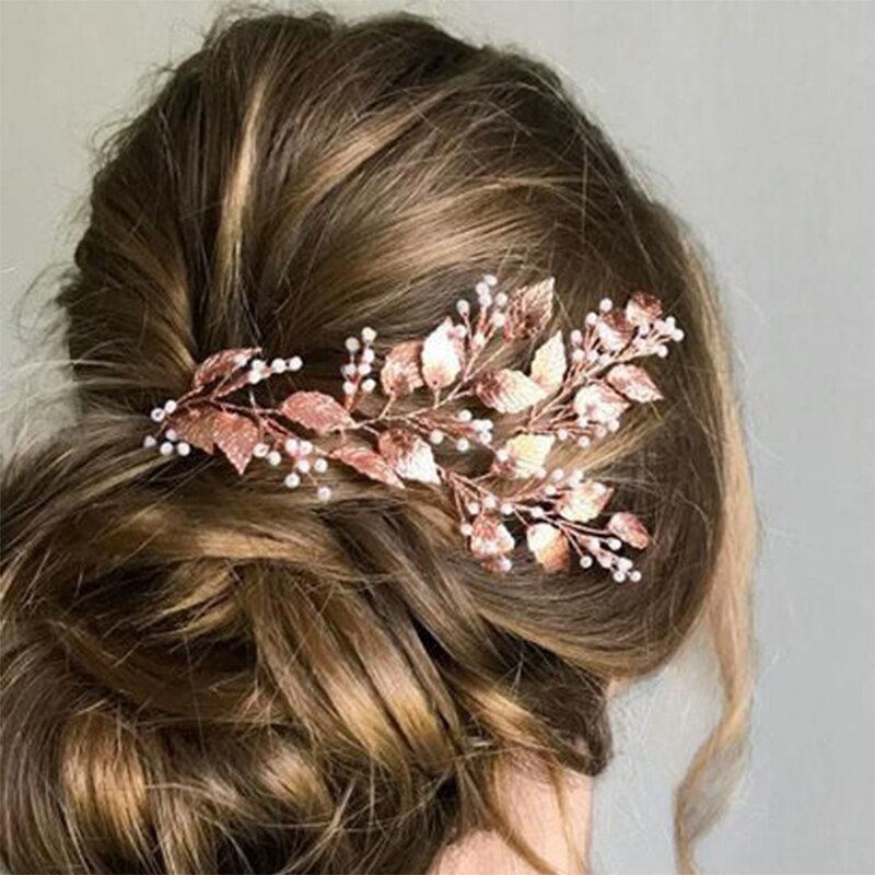 Braut Haar Zubehör Simulierte Schallendes Haar Kämme Hochzeit Haar Zubehör Schmuck Handgemachte Webart Haar Ornamente Kopfschmuck