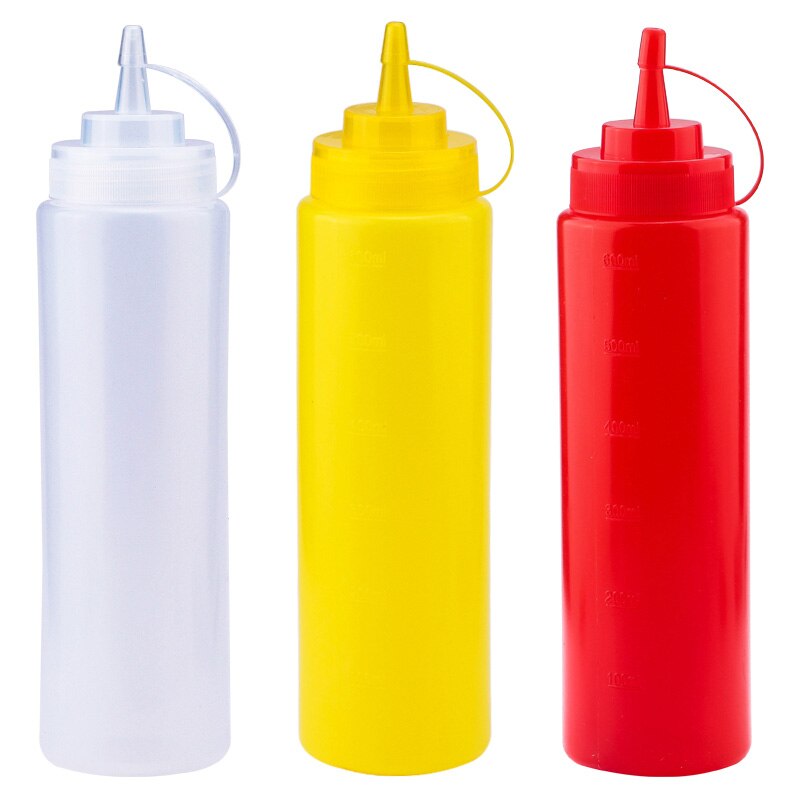 Kunststoff Nadel-nase Salat Dressing quetschen Flasche Ketchup dauerhaft Senf Würze Flaschen Küche Zubehör: 3Stck 6.5x26cm