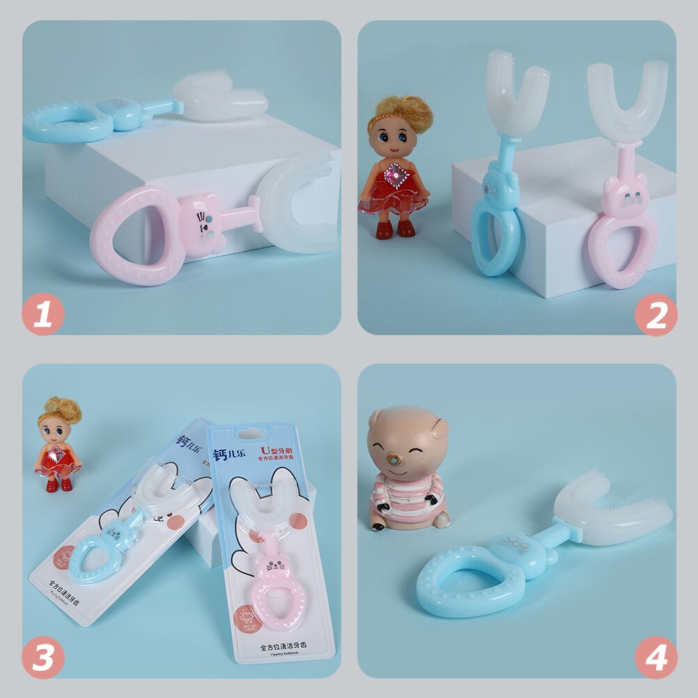 2Pcs Kids Tandenborstels Handmatige Tandenborstels Siliconen Tandenborstels Voor Kinderen