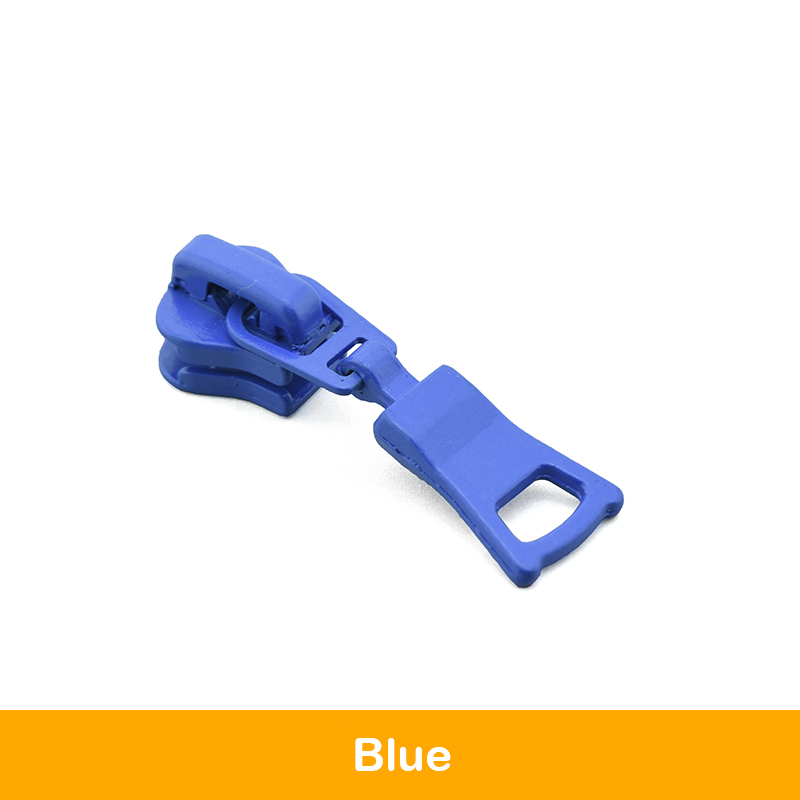 5# 5 stuks kleurrijke ritstrekkers, schuifregelaars voor harsritsen, accessoires voor het naaien: Blauw