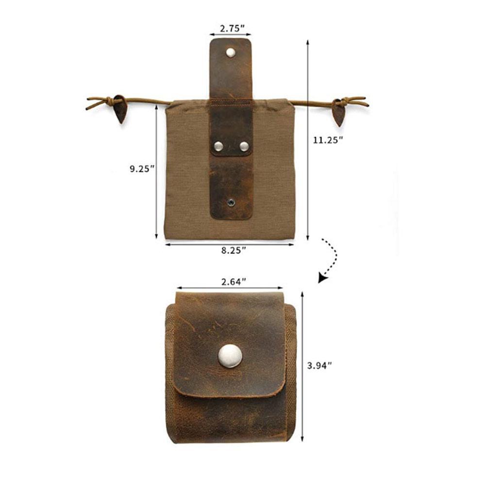 Leather and Canvas Bushcraft Bag Garden Fruit Picking Bag Outdoor Camping Storage Bag Waist Hanging Tool Bag