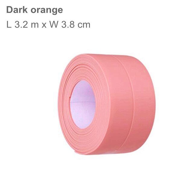 Tapeter pvc crack tape til badeværelse og køkken anti-mug vandtæt forsegling vask tape tapet kant selvklæbende tape: Mørk orange