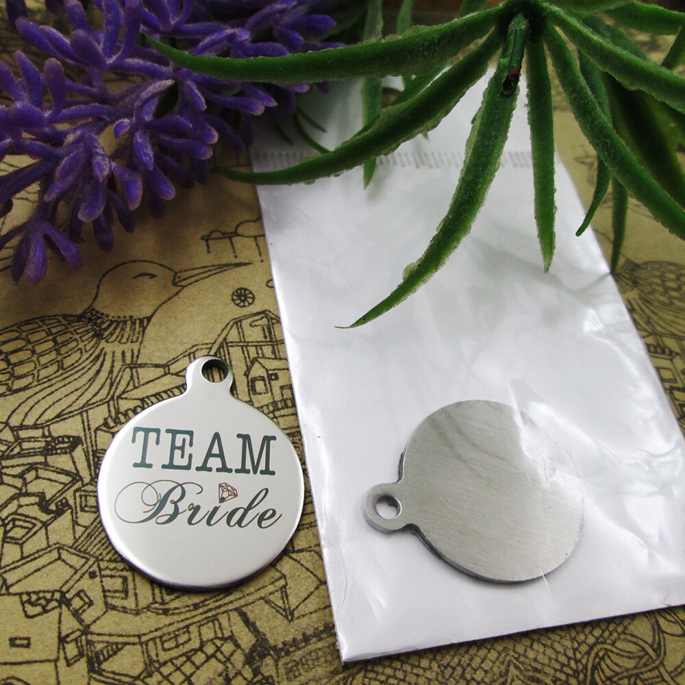 Breloques «Team Bride» en acier inoxydable, 5 styles pour choisir des bracelets de collier, bricolage, 10 pièces