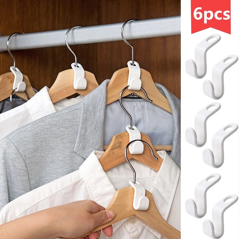 6 Stuks Verbinden Haken Hanger Garderobe Kast Sterke Muur Sucker Haken Rails Haak Kleding Opbergtas Linking Haak Rack