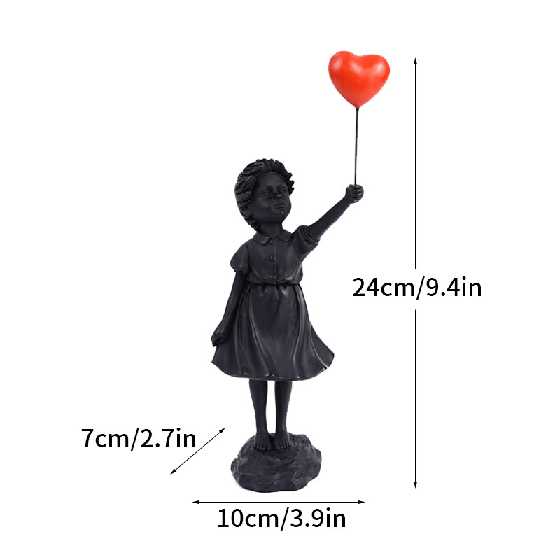 Colección de escultura de Vilead Banksy, estatua lanzadora de flores, arte Pop, globo moderno, estatuilla de niña, decoración del hogar para oficina y calle: plum