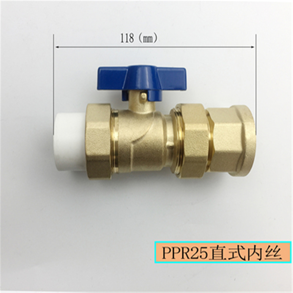 Ppr gulvvarme hovedventil manifold lige  dn25 tilsluttet  to 1 tommer vand manifold intern og ekstern kugleventil