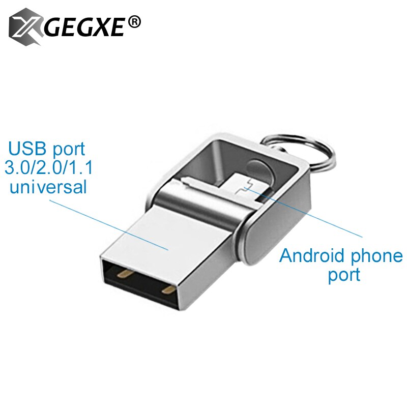 Usb Flash Drive Otg 8 Gb 16 Gb 32 Gb 64 Gb USB2.0 Pen Drive Opvouwbare Pendrive 3.0 Metalen Usb stick Voor Android