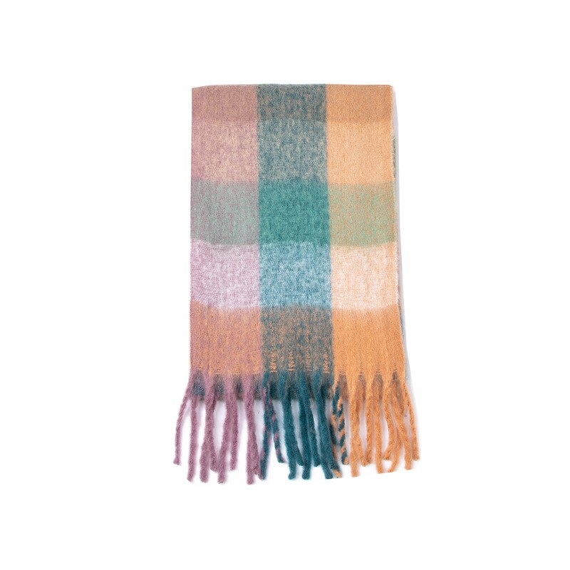nouvelle Plaid hiver écharpe femmes grande taille Plus épais Pashmina châles femelle grande couverture gland enveloppes 250cm: 03