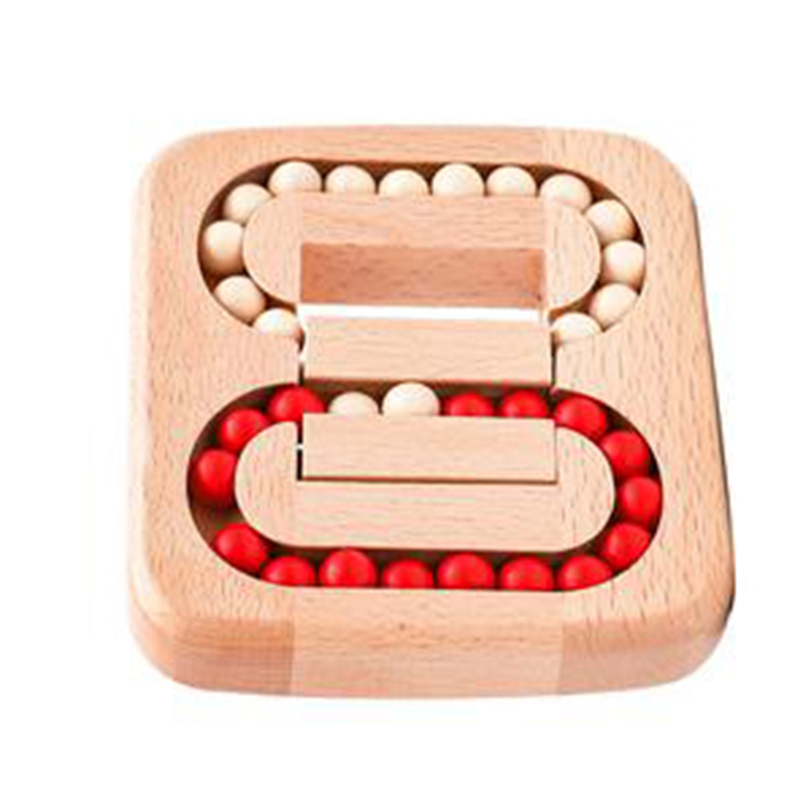 Children Brain Teaser KongMing Lock Puzzle Slide Bead Ball Wooden Interlocking Game Relieve Stress Decode Intelligence Toys