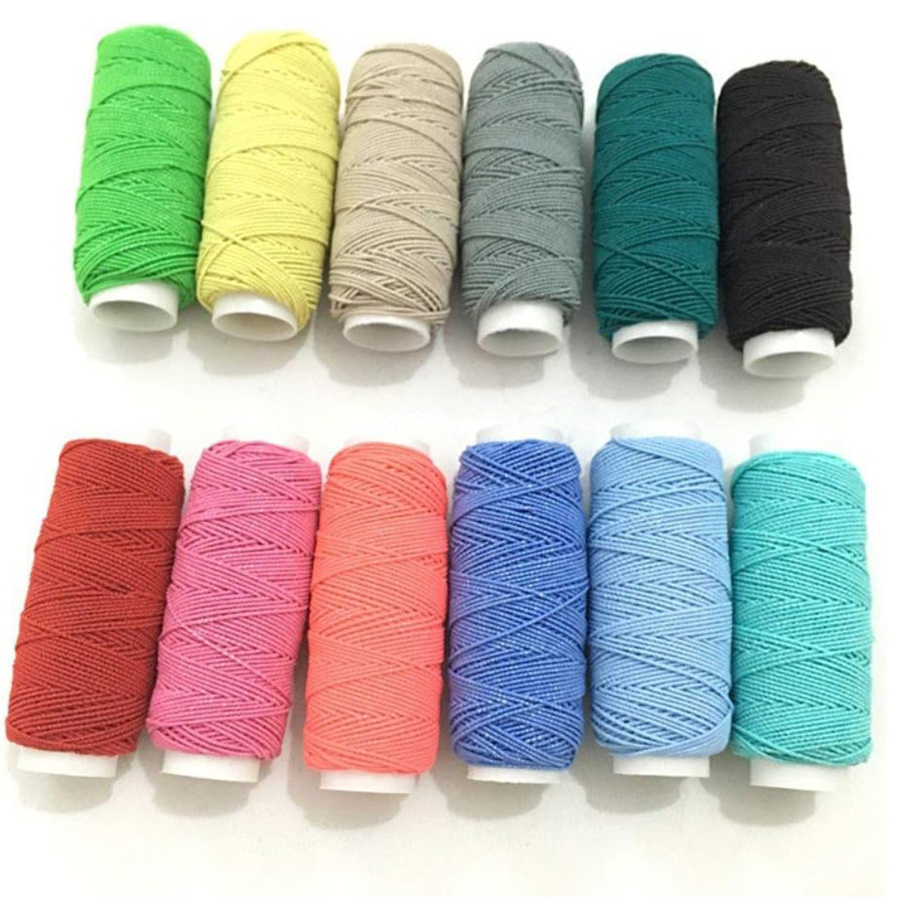 12 Rollen runde elastische Fäden Elastizität Stickerei Nähgarn Rasterrock faltige Linie DIY Kleidung Näh zubehör