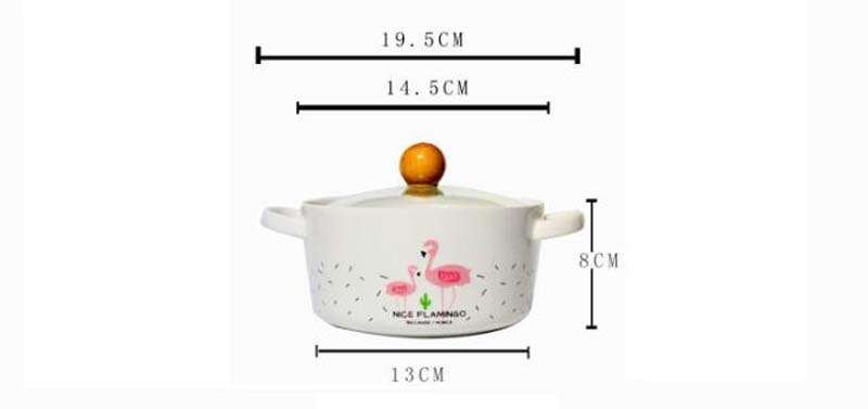 Flamingo tryk salatskål farverige porcelænsskåle søde suppeskål nudler dessert snack skål husholdningsservice: 2