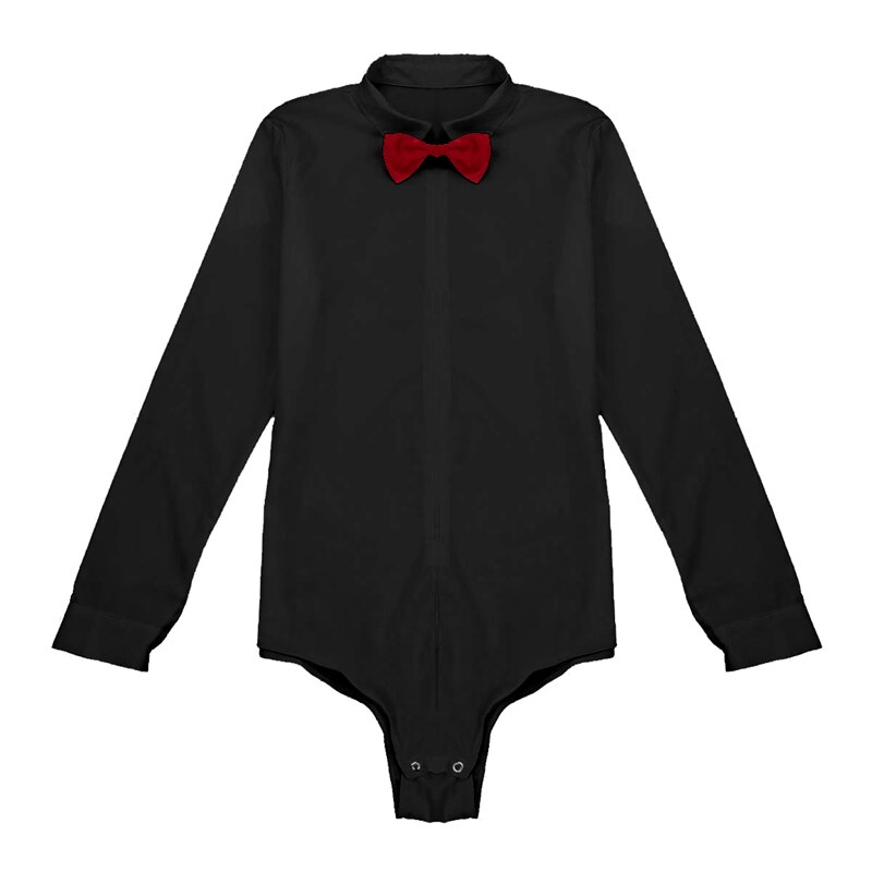 Heren latin dans shirts ballroom lange mouwen rits effen kleur latin moderne dans shirt met vlinderdas eendelig romper shirt