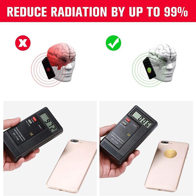 Radiation Reduction 24K Golden Anti-Radiation Protector Round EMF Protecor Cell Phone Sticker EMR Blocker Slim