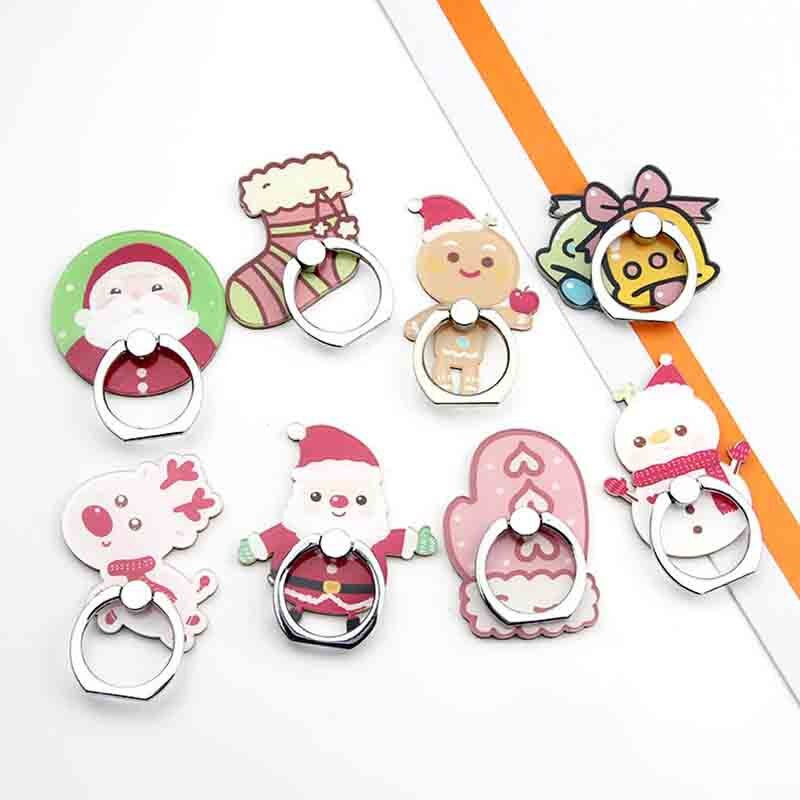 The Style Christmas Plastic Pattern Mobile Phone Finger Ring Holder Universal For Iphone Samsung Apply To Men And Women