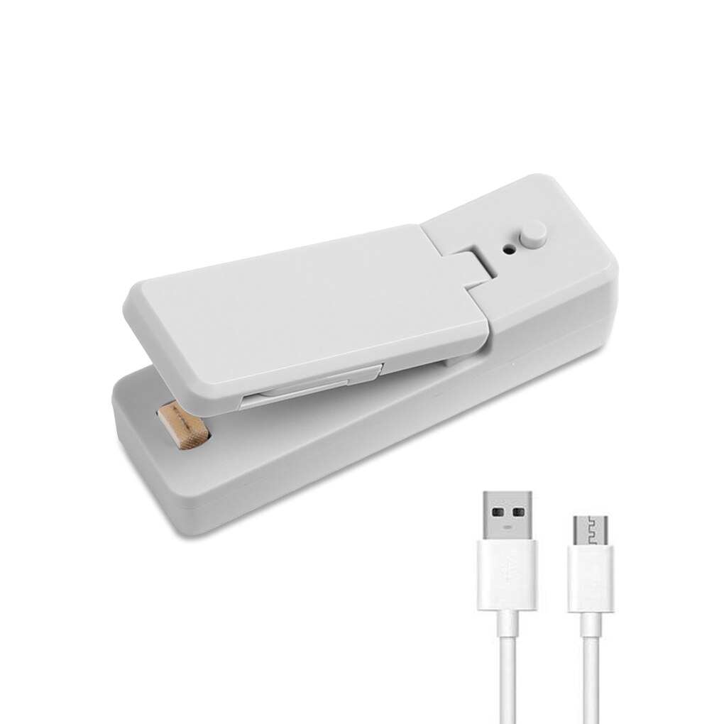 Mini Sealmachine Keuken Oplaadbare Zak Sluitmachine Handleiding Voedsel Snacks Behoud Capper Seal Apparaat Grijs: A