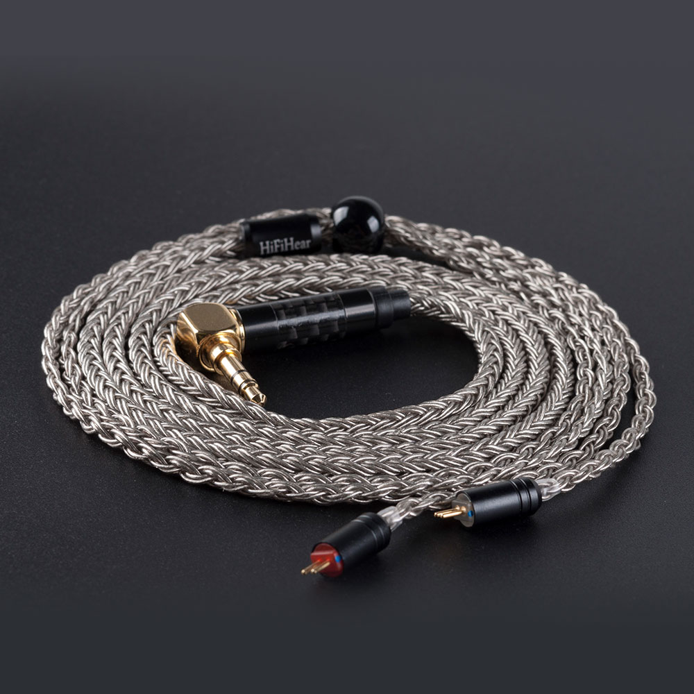 HiFiHear Audio Cable - 16 Core Plated Silver - MMCX/2Pin Connector - 4.4/3.5/2.5mm Plug
