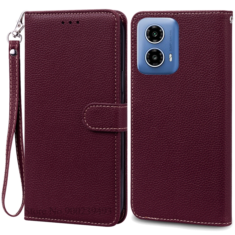 For Motorola G04 Case Leather Wallet Flip Phone Case For Moto G04 Case Book Cover For Motorola Moto G04 Case Cover Fundas Shell