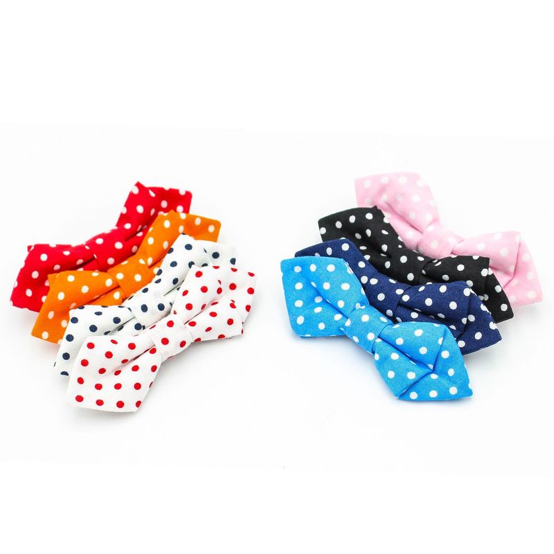 låve bowtie sikkerhetsnål 7 farger bølge punkt barn bowtie søt gutt bowtie