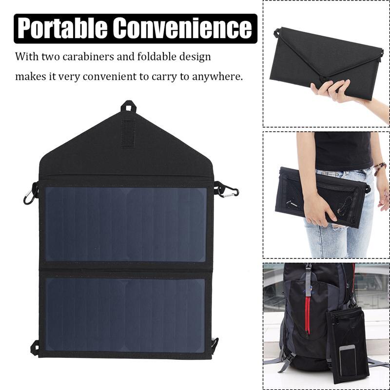 Hopfällbar 20w solpaneler solenergi utomhus solceller laddare 5v 2a usb bärbara solpaneler för smartphones