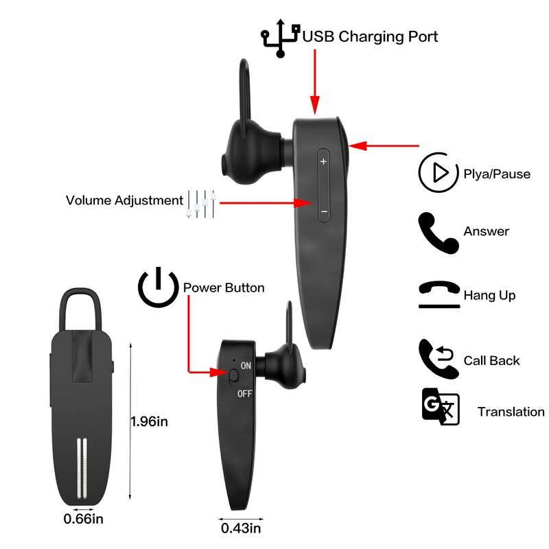 Vertaling Hoofdtelefoon 50 Talen Instant Vertaald Smart Voice Vertaler Draadloze Bluetooth-Compatibel Vertaler Oortelefoon